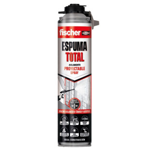 ESPUMA DE POLIURETANO PROYECTABLE. AISLANTE TÉRMICO Y ACÚSTICO. AEROSOL. BLANCO. LATA LACADA. 700 ML - FISCHER