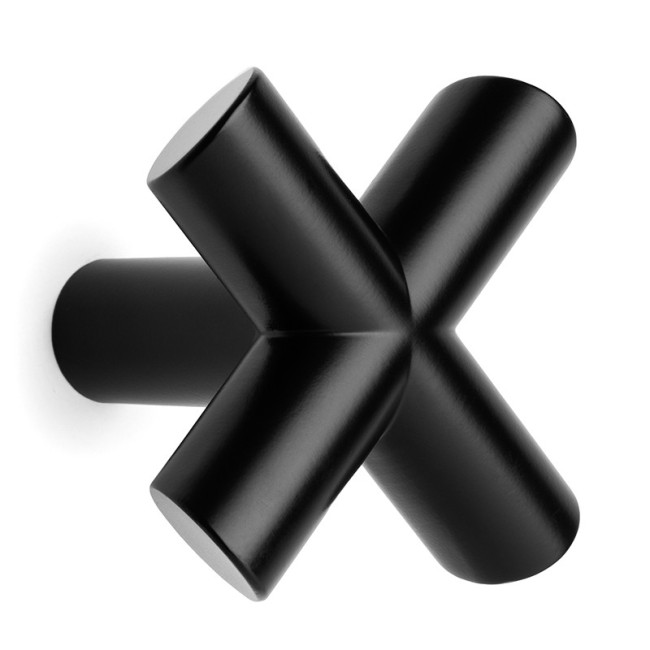PERCHA EQUIS 80X80 MM NEGRO MATE ZAMAK - VIEFE