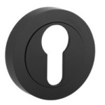 BOCALLAVE REDONDO ZAMAK MODELO YALE ø50 NIQUEL SATINADO, CUERO Y NEGRO MATE