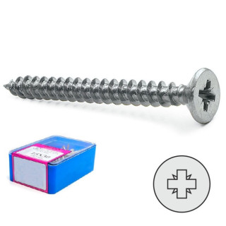 CAJA TORNILLO ROSCA MADERA CABEZA PLANA POZIDRIVE 2