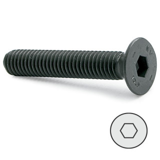 TORNILLO ALLEN DIN 7991. ACERO. ACABADO NEGRO. CABEZA AVELLANADA. HEXAGONAL INTERIOR. ROSCA M14
