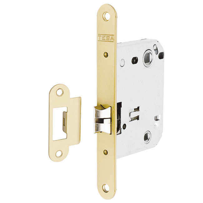 PICAPORTE UNIFICADO SILENCIOSO 134US5RAE. CANTO REDONDO. DORADO. 50X70 MM - TESA