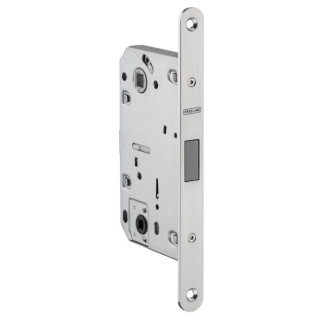 CERRADURA MAGNÉTICA DE EMBUTIR PARA BAÑO CALEB. ACERO INOXIDABLE. FUNCIÓN WC ACABADO NIQUEL SATINAD
