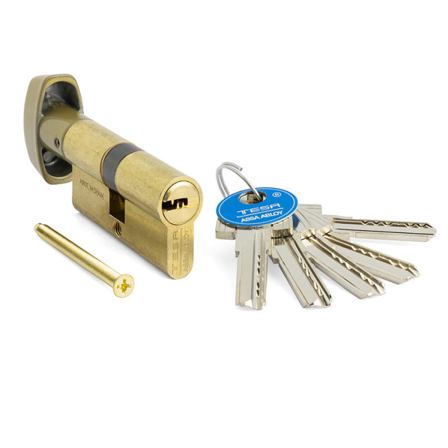 CILINDRO DE SEGURIDAD T60. PERFIL EUROPEO. ANTIBUMPING. LATÓN - TESA