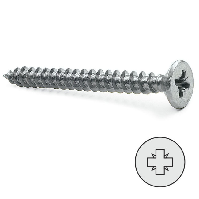 TORNILLO ROSCA MADERA. ACERO. CABEZA PLANA AVELLANADA. POZIDRIV