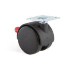 RUEDA GIRATORIA MODELO KELLY ø45 ARO DOBLE PLÁSTICO NEGRO