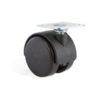 RUEDA GIRATORIA MODELO KELLY ø45 ARO DOBLE PLÁSTICO NEGRO