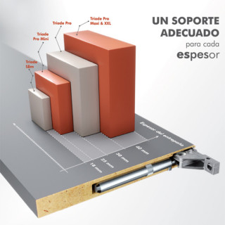 SOPORTE DE MONTAJE OCULTO PARA ESTANTES TRIADE PRO MAXI - ITALIANA FERRAMENTA 2