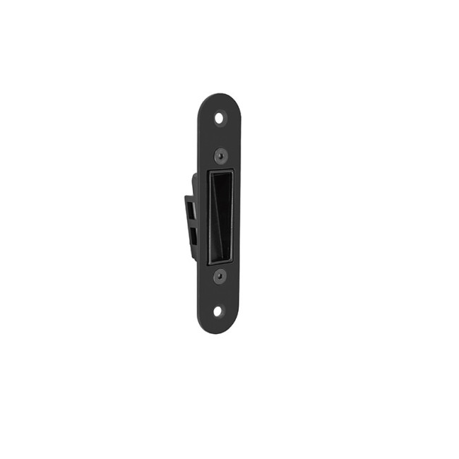 CERRADERO EMPOTRABLE. ENGANCHE LATERAL. NEGRO MATE. METAL. PUERTA CORREDERA