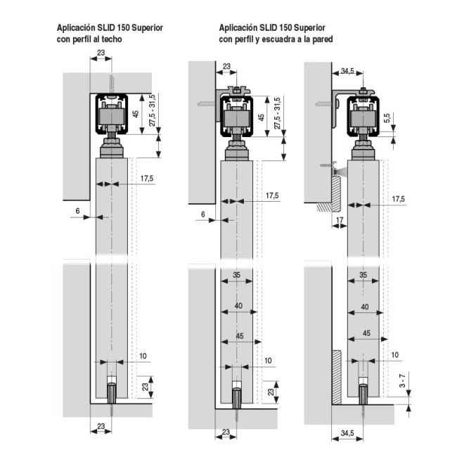 JUEGO DE ACCESORIOS SLID-150 PLETINA. SUJECIÓN SUPERIOR TRADICIONAL.