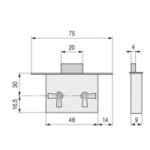 CERRADURA EMBUTIR TEO SIN LLAVES E30 LATONADA