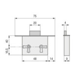 CERRADURA EMBUTIR TEO SIN LLAVES E40 LATONADA