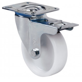 RUEDA GIRATORIA ARO NYLON Ø125 PLÁSTICO CON/SIN FRENO 2