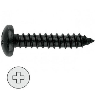 TORNILLO ROSCA CHAPA. ACERO. NEGRO. ISO 1478. CABEZA REDONDA/ANCHA