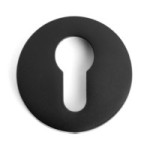 BOCALLAVE ZAMAK Ø50x10mm LISO ACABADO NEGRO Y CROMO