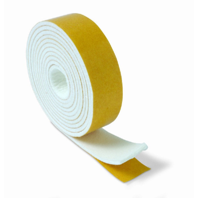 ROLLO DE FIELTRO AUTOADHESIVO. ESPUMA/FIELTRO. AUTOADHESIVO. BLANCO Y AMARILLO. ROLLO CONTINUO. ANCHO 25MM - BRINOX