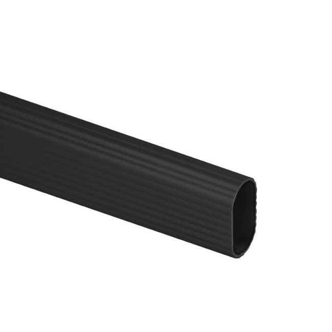 TUBO OVALADO PARA ARMARIO. MODELO STOR. MATERIAL ALUMINIO. MEDIDA 28X15 MM. LARGO 3,95M. COLOR NEGRO MATE