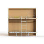 LITERA MULTILAMINAS 90X190 COMPLETA GRIS (2 SOMIERES, ESCALERA Y BARANDILLA FIJA.)