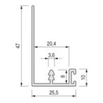 PERFIL VERTICAL DUCADO 2,75 PLATA MATE SP19