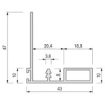 PERFIL TIRADOR DUCADO 2,75 PLATA MATE SP19
