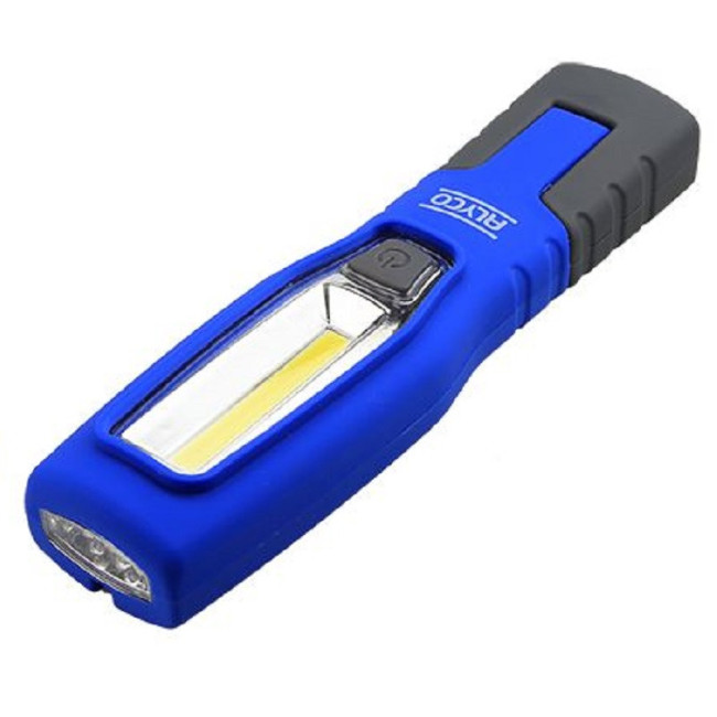 LINTERNA MAGNÉTICA DE TALLER. LED BIFOCAL. PORTÁTIL DE MANO. AZUL Y NEGRO - ALYCO