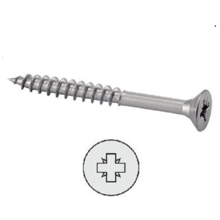 TORNILLO MADERA CABEZA PLANA POZIDRIV 5-70 +++ ROSCA PARCIAL