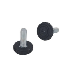 PIE NIVELADOR DAMEN Ø25 M8X13 NEGRO  C/HUELLA ALLEN 4mm.