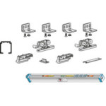KIT DE HERRAJES ECLETTICA PARA PUERTA CORREDERA DE MADERA CON FRENO AMORTIGUADO Y CARRIL DE 3M - CARGA MÁXIMA 120