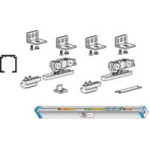 KIT DE HERRAJES ECLETTICA PARA PUERTA CORREDERA DE MADERA CON FRENO AMORTIGUADO Y CARRIL DE 3M - CARGA MÁXIMA 120