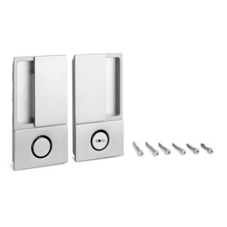 MANILLA WAVE PARA PUERTA CORREDERA CON CIERRE DE BAÑO - ENRASADA EN CROMO SATINADO, NEGRO MATE O BLANCO MATE