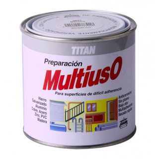 IMPRIMACIÓN MULTIUSO ANTICORROSIVA. VINÍLICA. MATE. GRIS. PARA HIERRO Y METAL. 500 ML - TITAN
