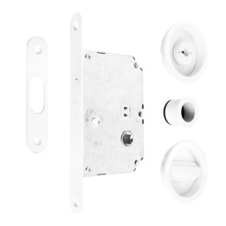 KIT CIERRE PUERTA CORREDERA RED. BLANCO  Ø56 EXTERIOR, d48 INTERIOR