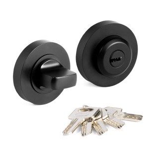 MULETILLA CON LLAVE Ø50X10MM NEGRO MATE / NIQUEL SATINADO / PULIDO BRILLO ACABADO NEGRO MATE 2