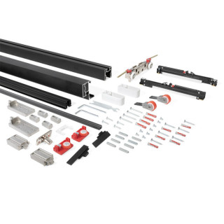 KIT MAGIC2 FRAME PARA PUERTAS DE PASO DE CRISTAL 80KG ACABADO NEGRO