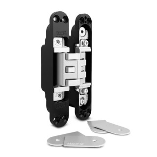 BISAGRA INVISIBLE KUBICA K5080 CROMO SATINADO  ZAMAK. PATENTADA. 80Kgs/2B. 2