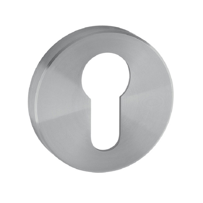 BOCALLAVE REDONDA IN.04.28R.Y08.N PARA CILINDRO EUROPEO - ACERO INOX SATINADO CON BASE INTERIOR DE NYLON