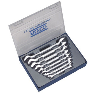 JUEGO DE LLAVES FIJAS COMBINADAS. ACERO CROMADO. ESTUCHE RÍGIDO - ALYCO