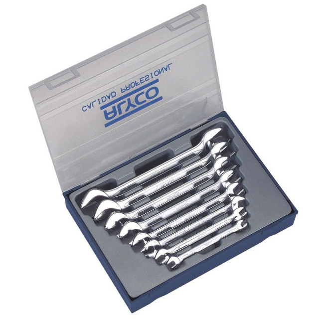 JUEGO DE LLAVES FIJAS COMBINADAS. ACERO CROMADO. ESTUCHE RÍGIDO - ALYCO