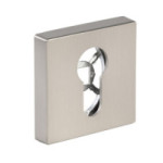 BOCALLAVE ZAMAK YALE Z CUADRADO 51X51 NIQUEL CEPILLADO, NEGRO MATE