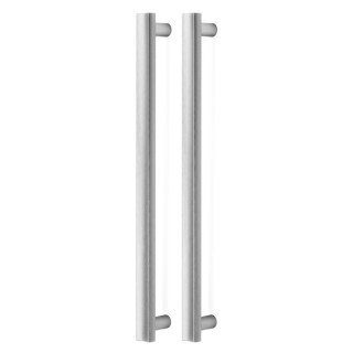 MANILLON MOON DOBLE C384 L424 INOX LOOK, NEGRO CEPILLADO LATON CAVA