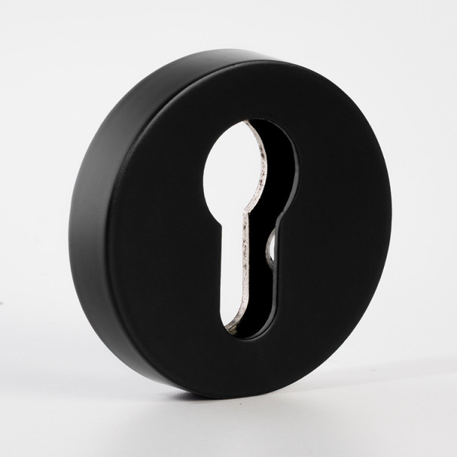 BOCALLAVE SEGURIDAD Ø51x10mm NEGRO, CROMO CEPILLADO, LATÓN MATE