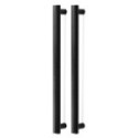 MANILLON MOON DOBLE C384 L424 INOX LOOK, NEGRO CEPILLADO LATON CAVA