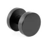 POMO MANIVELA REDONDO Ø53 ELIO NEGRO, NIQUEL SATINADO