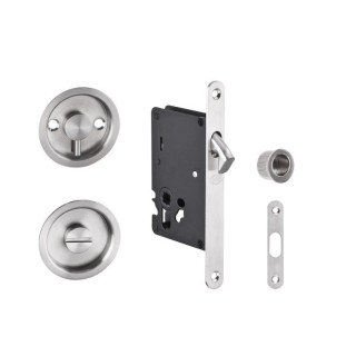 CERRADURA DE EMBUTIR PARA PUERTAS CORREDERAS IN.20.241.F CON TIRADORES - ACERO INOXIDABLE SATINADO