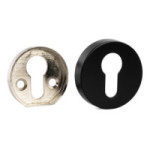 BOCALLAVE SEGURIDAD Ø51x10mm NEGRO, CROMO CEPILLADO, LATÓN MATE