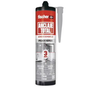 ADHESIVO DE MONTAJE ANCLAJE TOTAL. SILANO MODIFICADO. CARTUCHO 290 ML. GRIS. INTERIOR Y EXTERIOR. TIEMPO 8 MIN - FISCHER