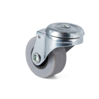 RUEDA GIRATORIA RIAL ARO DE GOMA Ø40 TP8 ZINCADO SIN ANTIHILO. 20Kgs/RUEDA. 2