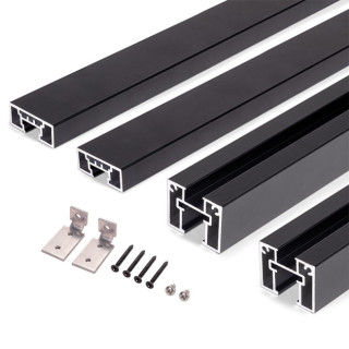 KIT DE PUERTA CORREDERA MOVE 2700X1000 / 2700X1500 - MARCO DE ALUMINIO NEGRO