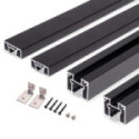 KIT DE PUERTA CORREDERA MOVE 2700X1000 / 2700X1500 - MARCO DE ALUMINIO NEGRO