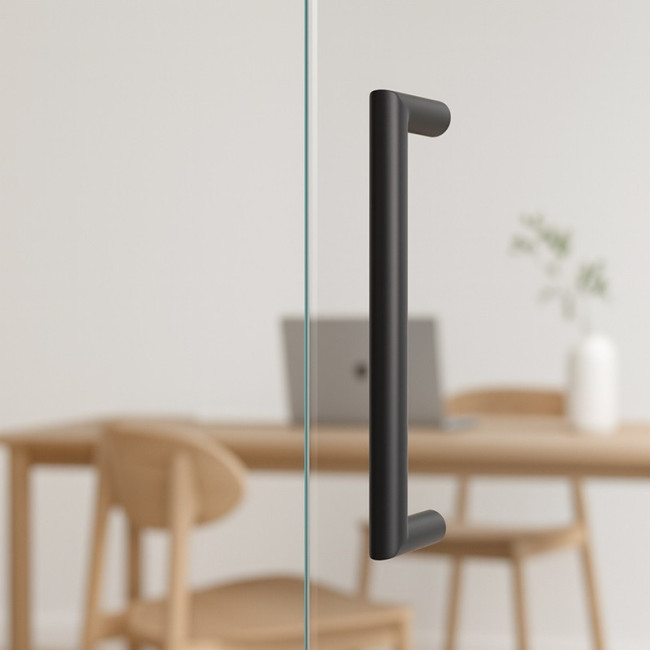 MANILLON SION Ø25 C300 L325 INOX NEGRO (KIT FIJACIÓN INCLUIDO)